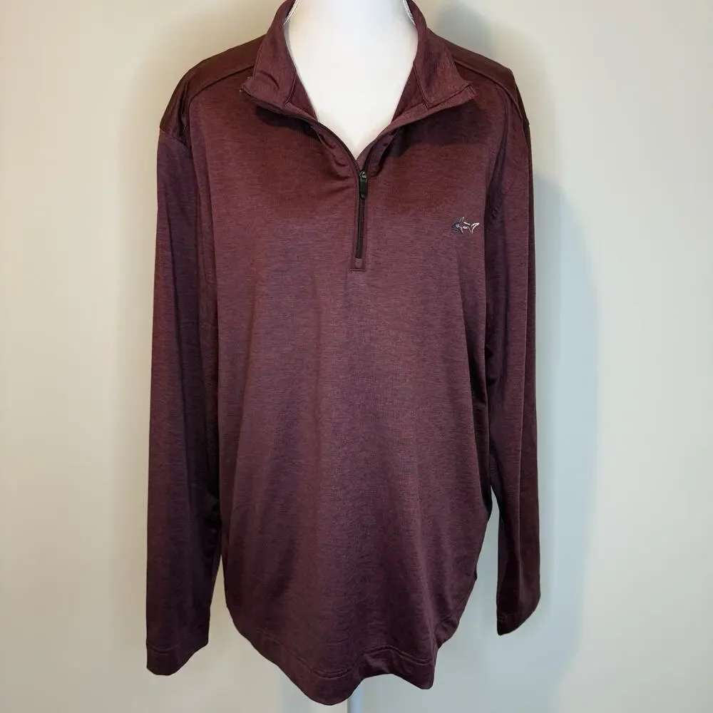 Greg Norman Men’s Quarter Zip Pullover | Burgundy | Size M | Excellent
